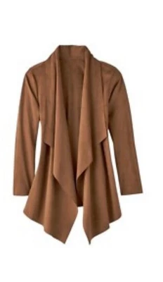 Cárdigan suéter Fix Suede INC International para mujer frente abierto talla M Foto 1 de 2