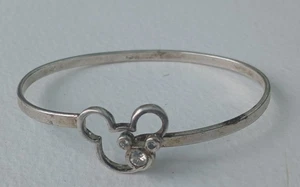 Sterling silver 925 Disney Inspired Mickey Mouse Silver Bangle- needs a clean - Picture 1 of 5