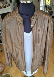 GUESS Men's Synthetic Leather Biker Jacket XL - Picture 1 of 5