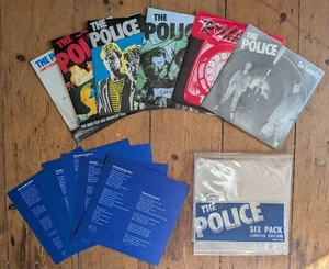 The Police 6x Blue Vinyl 7" Ltd Edition nr MINT COMPLETE Lyrics Roxanne Sting - Picture 1 of 8