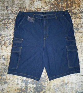 Talla King - Pantalones Cortos de Jean para Hombre, Grande Alto 44, Azul Denim Carga, Algodón - Imagen 1 de 6