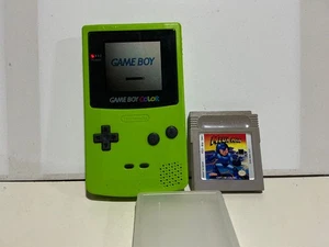 Nintendo Game Boy Color GBC Kiwi Lime Green Handheld System + Mega Man - Picture 1 of 20