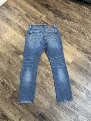 Pantalones de mezclilla BKE Carter para hombre 32R 32x31 azul hebilla recta elástica vaquero occidental Foto 1 de 4