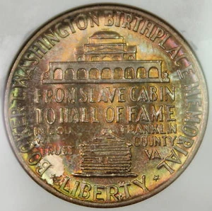 1946 Booker T. Washington Half Dollar, NGC MS-66 Toned - Picture 1 of 4