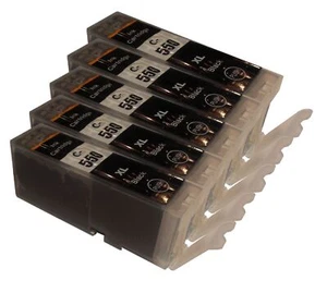 5 Patronen für Canon iP7200Serie iP7250  iP8700Series PGI550 Black mit CHIP - Picture 1 of 1