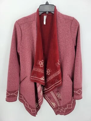 Cárdigan Monoreno Mujer Pequeño Rojo Inside Out Bordado Cascada Boho Campesino Foto 1 de 4