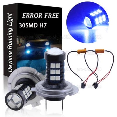 No Error Blue 10K H7 30-SMD LED Bulbs for BMW 3 5 Series Daytime Running Lights - Image 1 of 4