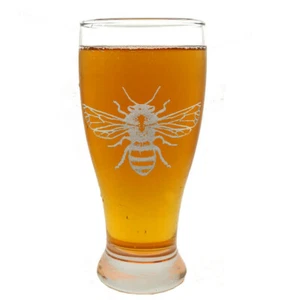 Honey Bee Pint Glass - Free Personalized Engraving, Pilsner Glass - Picture 1 of 4