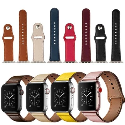 Luxury Leather Strap iWatch Band For Apple Watch Series 6/5/4/3/2 44 42 40 38MMḦ - Image 1 of 4