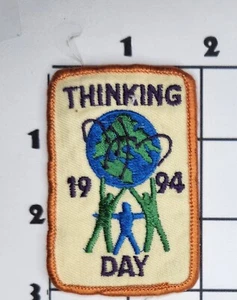 Thinking Day 1994 Patch Girl Scouts USA GSUSA Embroidered Iron On Uniform - Picture 1 of 1