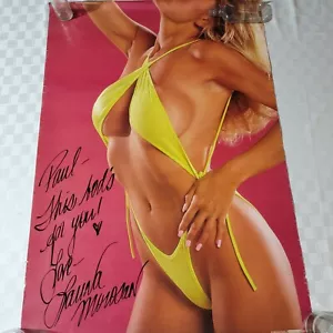 Vintage 1989 signiertes Laura Morosan "Green Bikini" Pin Up Girl Poster ca. 39" x 27" - Bild 1 von 10