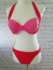 Lole Swim Damen Medium, Large rot pink Bikini türkis Neckholder 2-teiliges Set neu mit Etikett - Bild 1 von 7