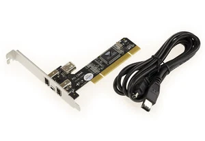Pci Firewire 400 Ieee1394a Card - Via Vt6306 Chipset - With Ilink 1.5m Cable - Picture 1 of 3