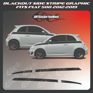 Blackout Vinyl Graphic Decal Side Stripe Kit fits FIAT 500 2012-2019 - Picture 1 of 5