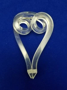 NOS VTG/Clutch Purse Tab Chain-HANDLE/Zippers-PULL/DOUBLE CURLED CLEAR LUCITE - Picture 1 of 5