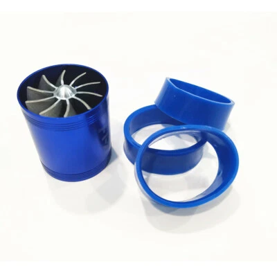 Turbonador de admisión de aire para automóvil de aleación de aluminio doble ventilador turbina turbo ahorro de combustible de gas Foto 1 de 4