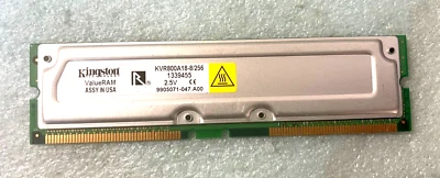 KINGSTON  256 MB RAMBUS MEMORY MODULE KVR800A18-8/256 1339455 RM2-CMP52-21 - Image 1 of 2