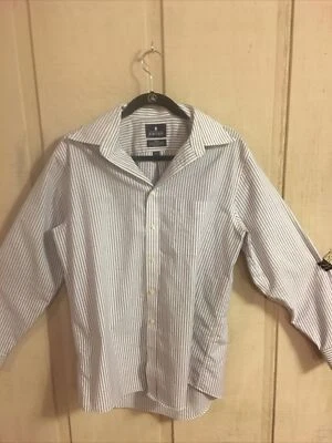 Camisa de viaje Stafford sin arrugas para hombre manga larga bolsillo a rayas. Foto 1 de 4