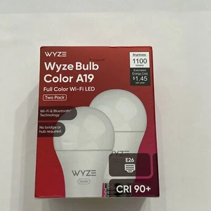 2 Pack - Wyze Color Bulb 16 Million Colors Dimmable - Alexa, Hey Google, & IFTTT - Picture 1 of 4