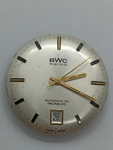 Reloj Automático Suizo VINTAGE Movimiento BWC Cal. Manecillas de esfera ETA 2452 FUNCIONANDO LEER - Imagen 1 de 12
