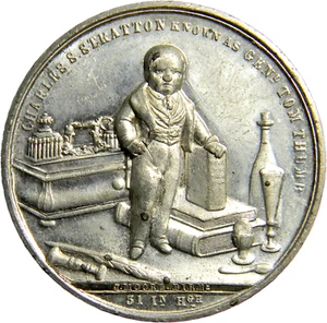 New York NY 1862 P.T. Barnum Tom Daumen Medaille (03194) - Bild 1 von 2