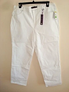 Pantalones de mezclilla blancos para dama talla 18 cortos Gloria Vanderbilt adelgazantes nuevos con etiquetas - Imagen 1 de 2