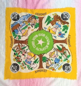 Vintage 50er Jahre Smokey The Bear Rayon Bandana Schal - Bild 1 von 12