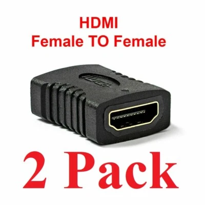 2X HDMI Female to Female Coupler Connector Extender Adapter Cable HDTV 1080P 4K - Image 1 of 4
