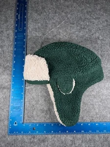 Gap Kids Trapper Beanie Youth Medium Green White Poly Fleece Sherpa Ear Flap Ski - Picture 1 of 9