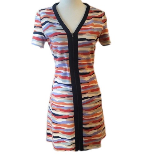 Abito piccolo Tory Burch Vienna con zip davanti aderente e svasato