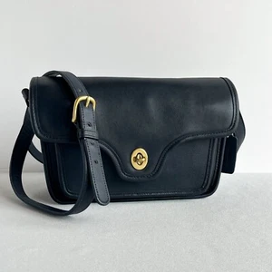 Vintage Coach Kent Bag 9916 Black Shoulder Bag Glovetanned Leather - Picture 1 of 23