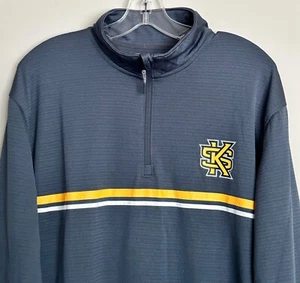 Nueva Chaqueta Ligera Cuarto con Cremallera Para Hombre Kennesaw Universidad Estatal Gris Campeón KSU - Imagen 1 de 4