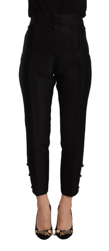DSQUARED2 Pantaloni Lana Nera Vita Alta Magri Pantaloni Donna IT40 US6 S PREZZO PREZZO PREZZO $2000