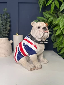 Sitting Bulldog Figurine with Union Jack – British Bulldog Home Decor - Picture 1 of 9