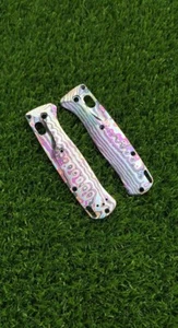 Unique A Pair Of Black Timascus (Zircuti) Benchmade Bugout 535 Scales. EDC KNIFE - Picture 1 of 13