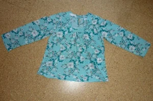 Tunika / Hängerchen / Bluse ~ Langarm ~ grün-geblümt ~ Größe 110/116 - Bild 1 von 7