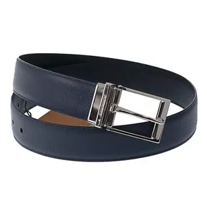 BURBERRY Belt Men Reversible LOUIS 35RVS 35MM Grainy Leather 8040191 Navy Black - Picture 1 of 6