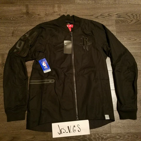 HOUSTON ROCKETS Nike NBA Modern Varsity Bomber Jacket Harden Black Size MEDIUM Cover