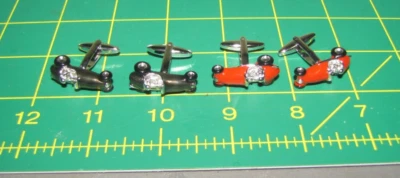 Gemelos vintage Indy Race Car rojos y negros - Lote 06-47 Foto 1 de 2