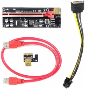 Riser PCI-E 1x - 16x USB 3.0 SATA 6-PIN ver 009s PLUS - Zdjęcie 1 z 2