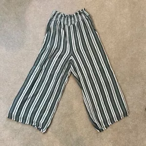 American Eagle Outfitters Green & White Stripe Palazzo Wide Leg Pant - Size XS - Picture 1 of 8