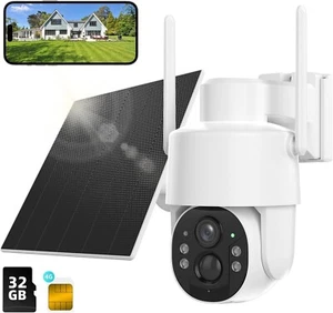 4G LTE Cellular No Wifi Security Cameras Outdoor, Solar Powered Wireless 4MP Cel - Picture 1 of 8