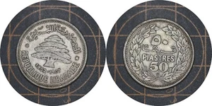50 Piastres 1952 Lebanon Silver Coin # 17 - Picture 1 of 5