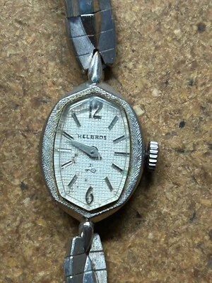 Reloj de mujer HELBROS 21 joya cuerda vintage antiguo acero inoxidable plata Foto 1 de 4