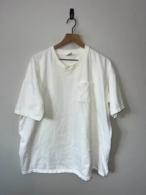 Camisa en blanco vintage BVD camiseta con bolsillo frontal manga corta 3XL 90s 90s Foto 1 de 4