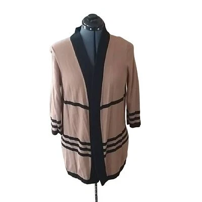 Cárdigan Hampshire Studio Frente Abierto Camel y Negro Grande Foto 1 de 4