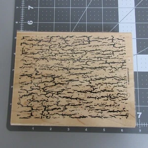 1998 Stampin' Up antik rissiger Holz montierter Gummistempel 6 Zoll x 5 Zoll Hintergrund - Bild 1 von 4