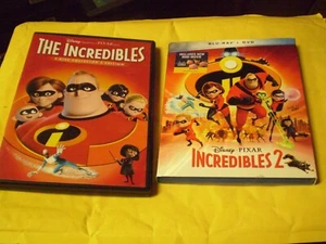 (2) Disney Pixar The Incredibles Blu-Ray/DVD Lot: Incredibles 1 & 2 Both!! - Picture 1 of 1