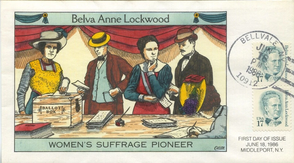 #2178 Belva Ann Lockwood  FDC  COLLINS hand-painted cachet. Perfect!!! - Image 1 of 1