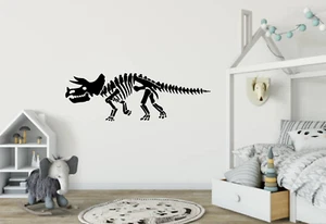 Triceratops Skeleton Dinosaur Wall Art Decal Sticker Decor DI10 - Picture 1 of 11